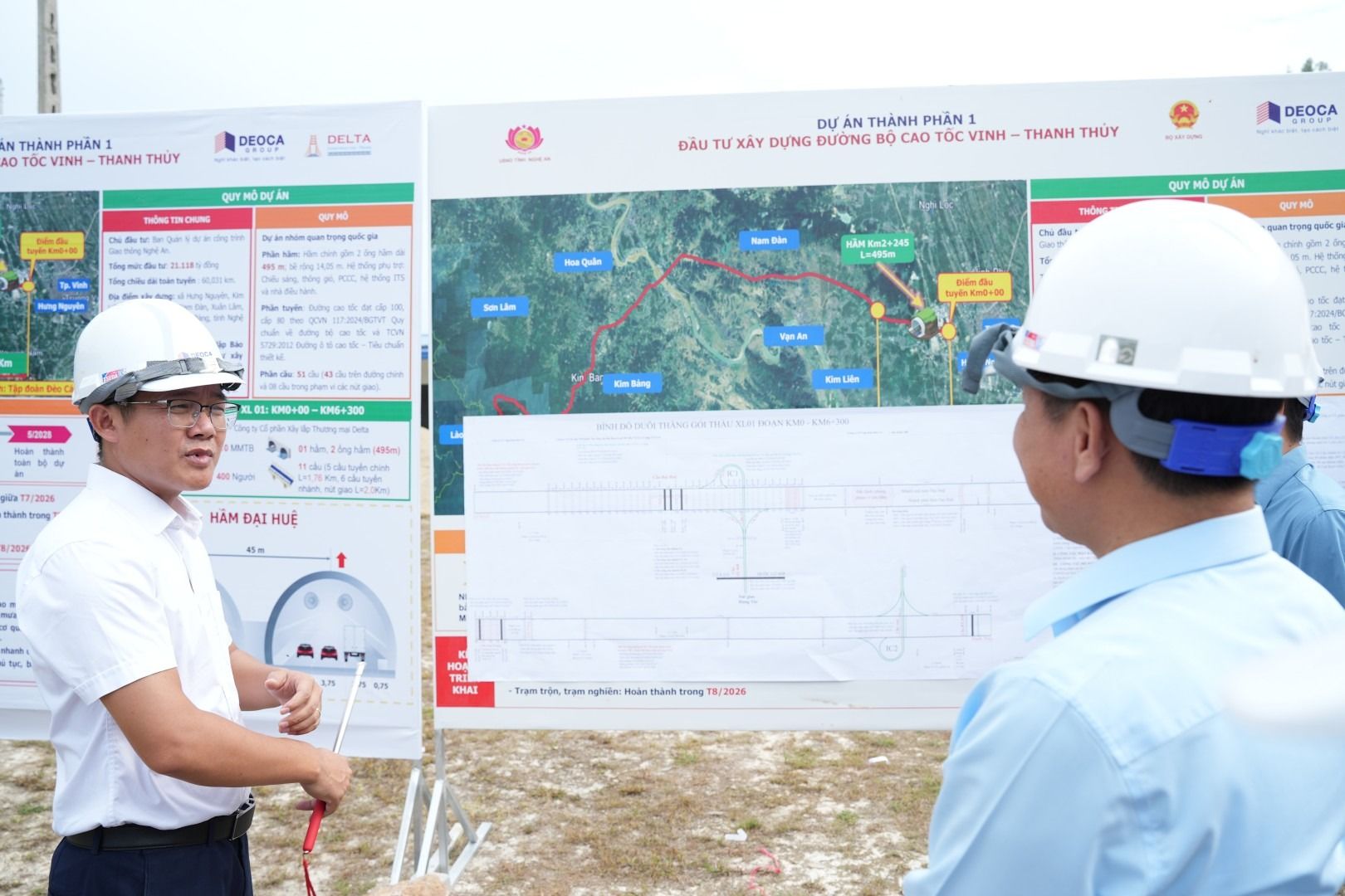 Progress of the 23.94-trillion-VND Vinh–Thanh Thủy Expressway project connecting Vietnam and Laos after nearly two months since groundbreaking