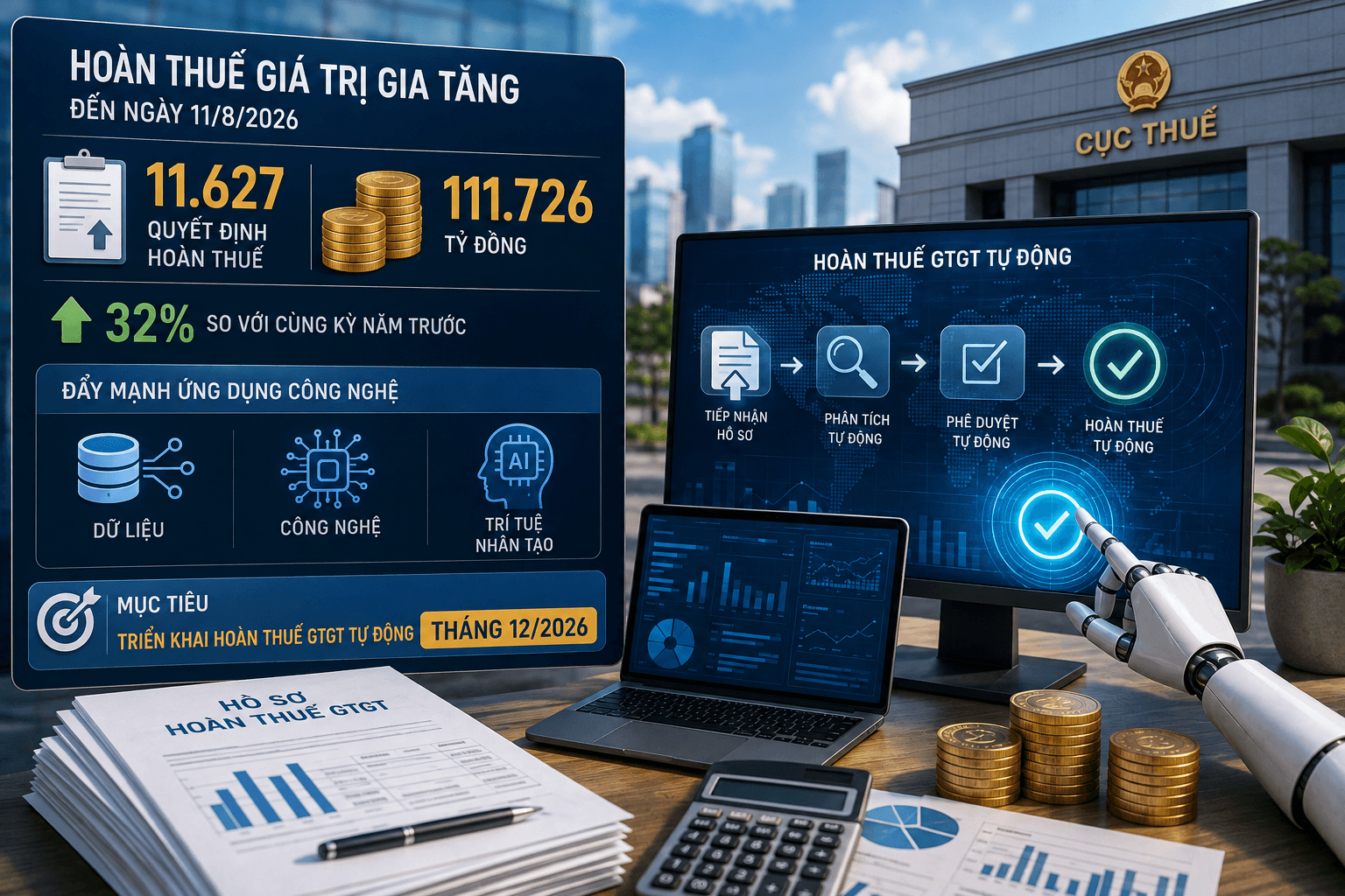 Hoàn thuế VAT đạt 111.726 tỷ đồng, ngành Thuế chuẩn bị triển khai hoàn thuế tự động