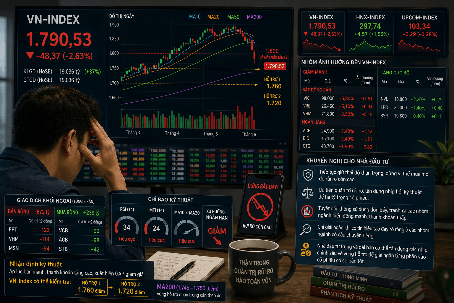 VN-Index 9/6 có thể lùi về ngưỡng 1.720 điểm