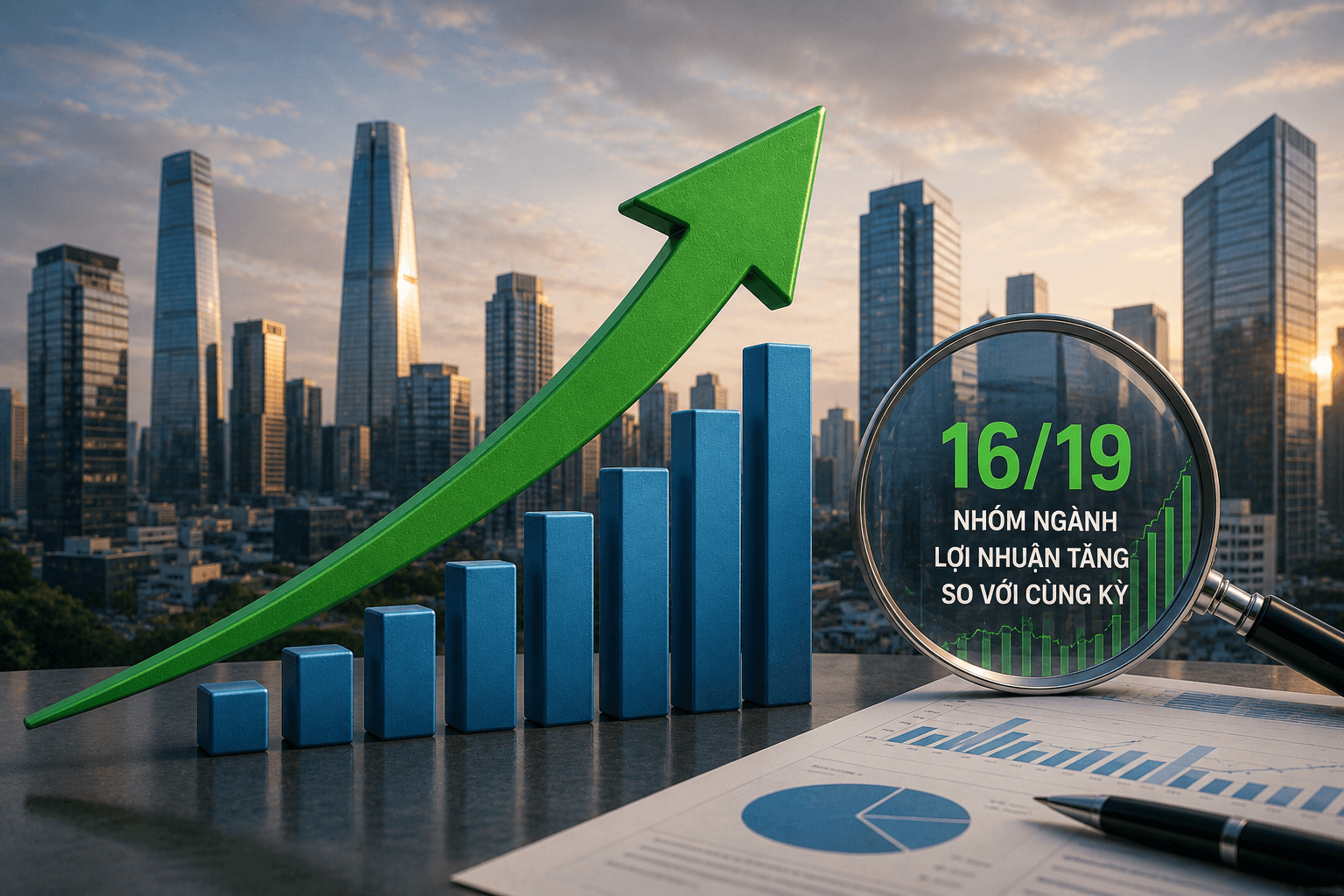 16/19 nhóm ngành tăng lợi nhuận quý 2: Bất động sản tăng 257%, dầu khí tăng 243%