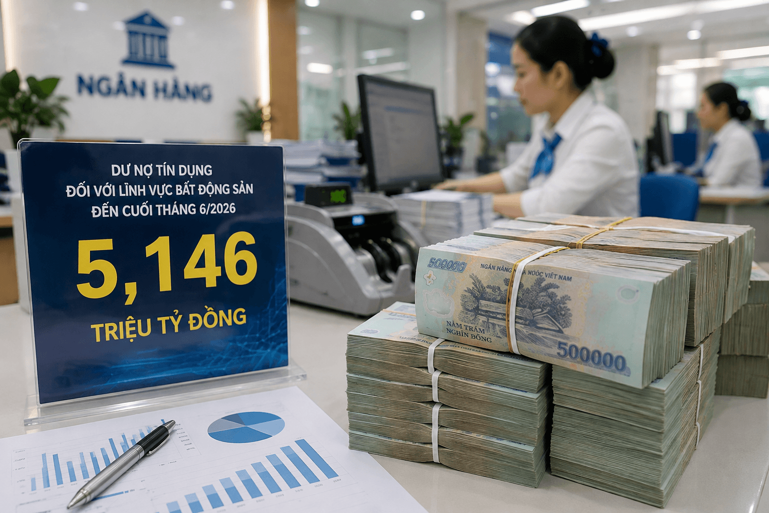 Tín dụng bất động sản đạt 5,146 triệu tỷ đồng, nợ xấu tăng 10,5%