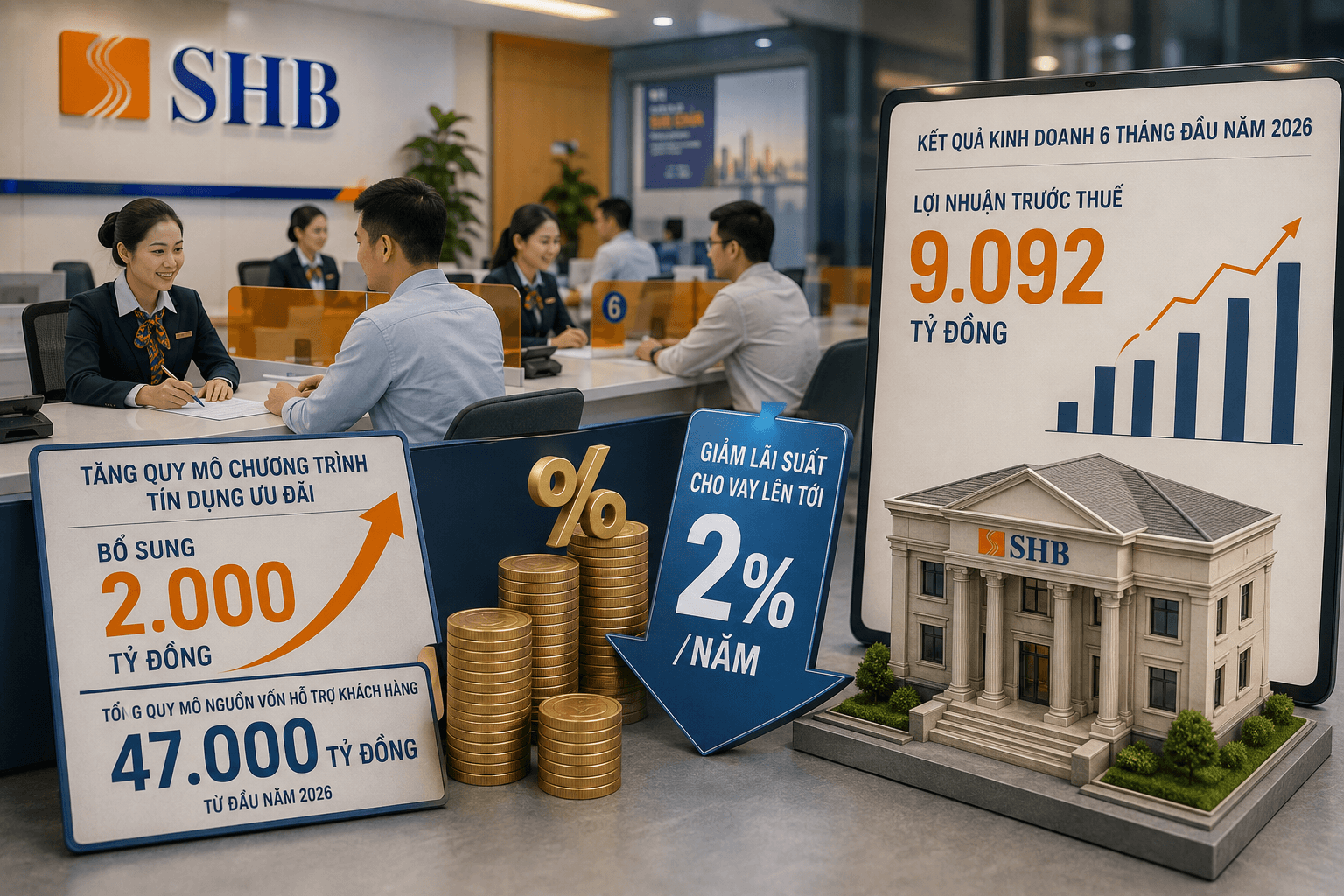 SHB mở rộng gói vay ưu đãi 47.000 tỷ đồng, hướng vốn vào SME và ngành trọng điểm