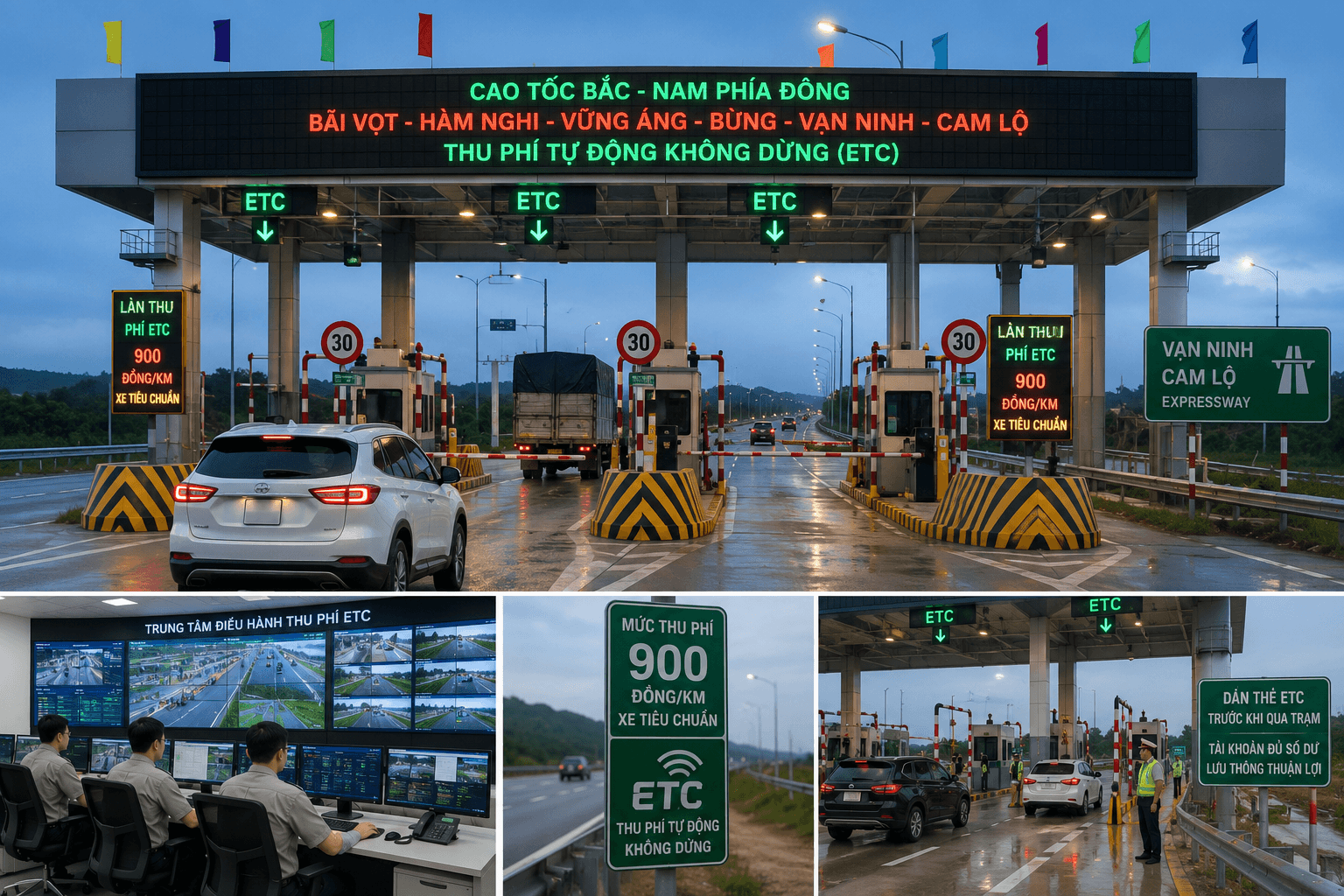 Chính thức thu phí 5 đoạn cao tốc Bắc - Nam từ tối 15/7, mức 900 đồng/km