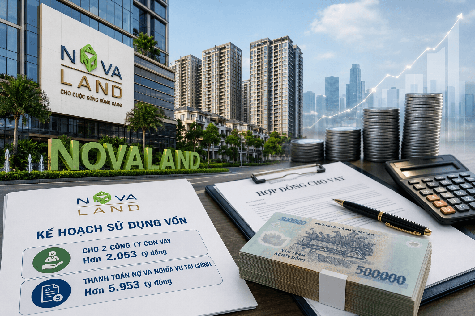 Novaland huy động gần 8.007 tỷ đồng, cho công ty con vay hơn 2.053 tỷ đồng và thanh toán các khoản nợ