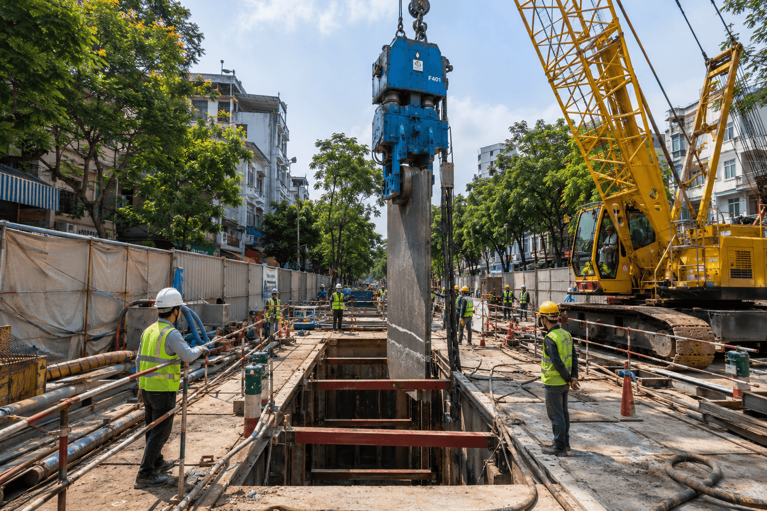 Metro số 5 Văn Cao - Hòa Lạc khởi động giai đoạn thi công phức tạp nhất