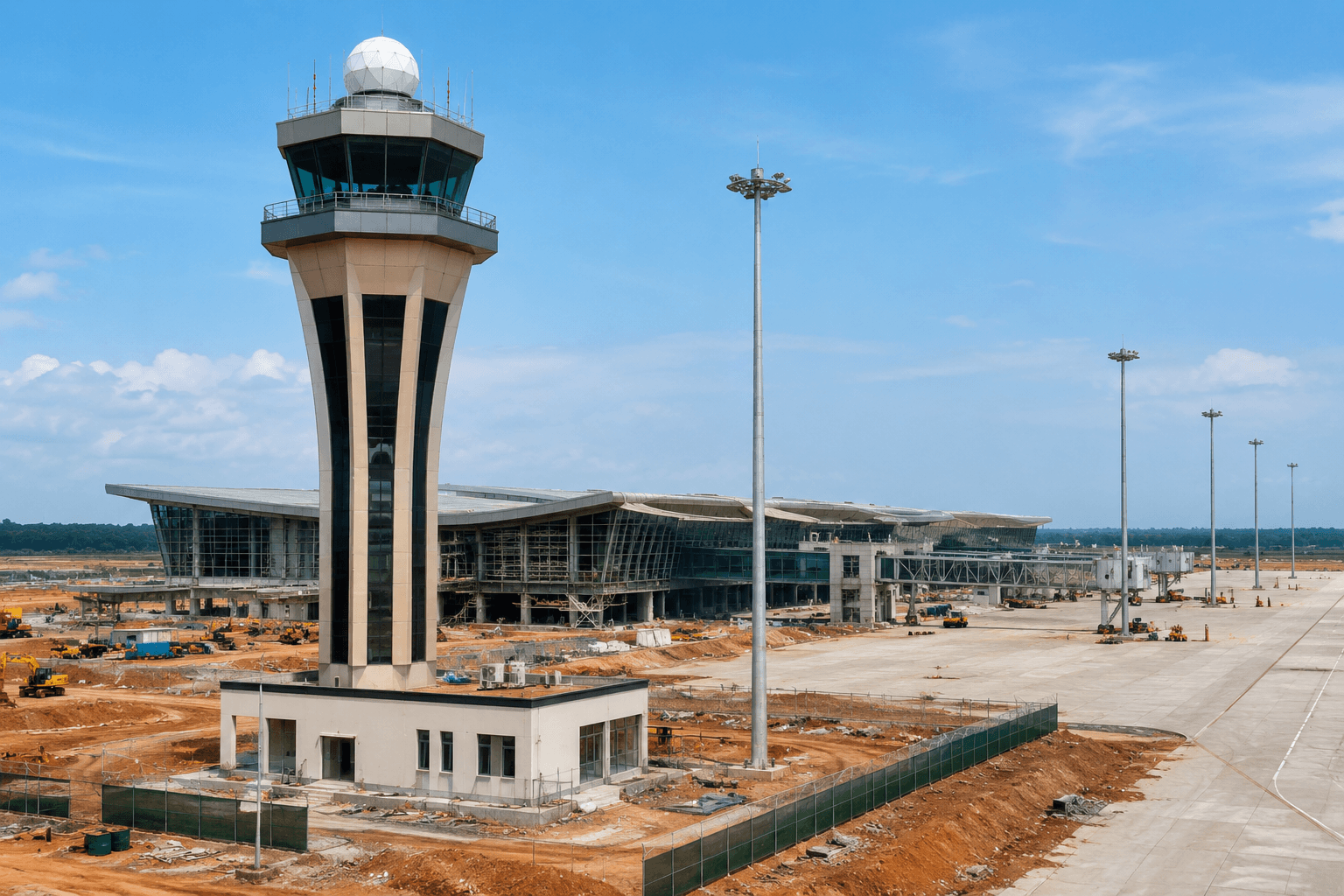Đài kiểm soát không lưu sân bay Quảng Trị hoàn thành phần kết cấu