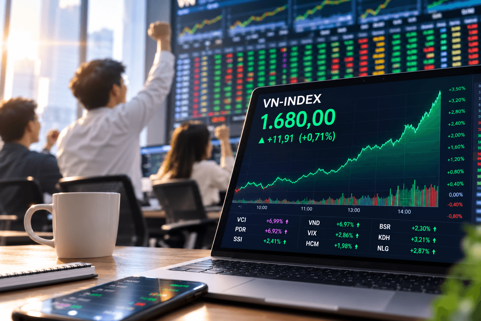 VN-Index đảo chiều tăng mạnh