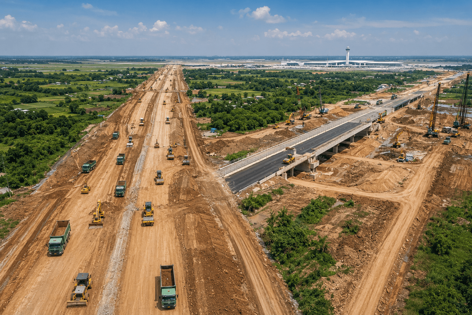 Đường 25B và 25C sắp hoàn thành, mở trục kết nối sân bay Long Thành