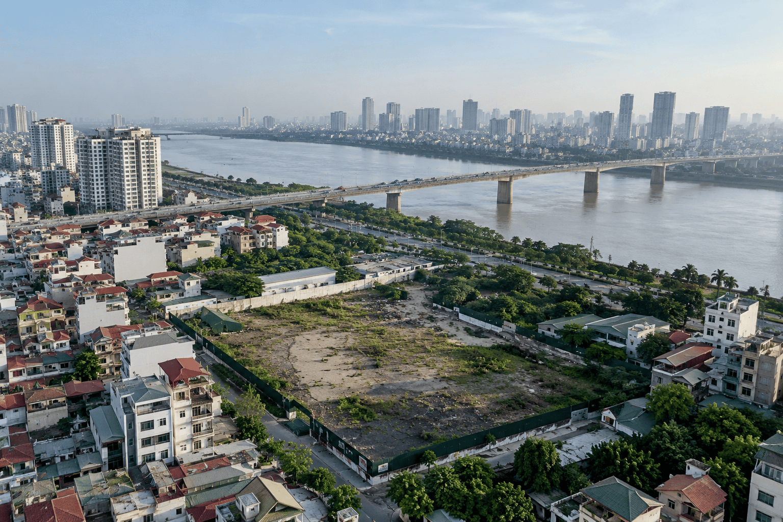 Hơn 6.000 m² đất gần cầu Vĩnh Tuy được chuyển sang đất ở đô thị, chuẩn bị làm dự án mới