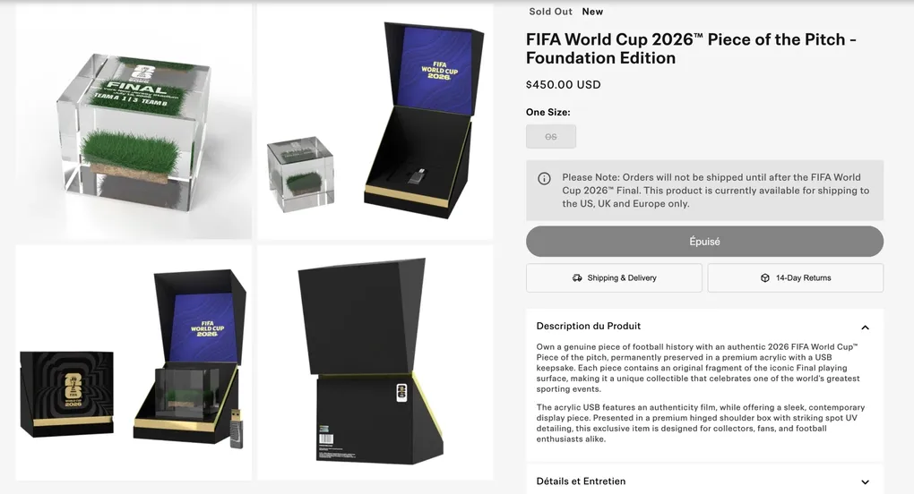 FIFA sells MetLife World Cup final pitch sod for $450