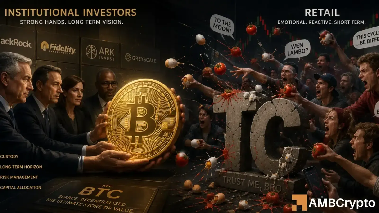 Bitcoin at $80,000 as institutional demand supports price amid weak retail participation.