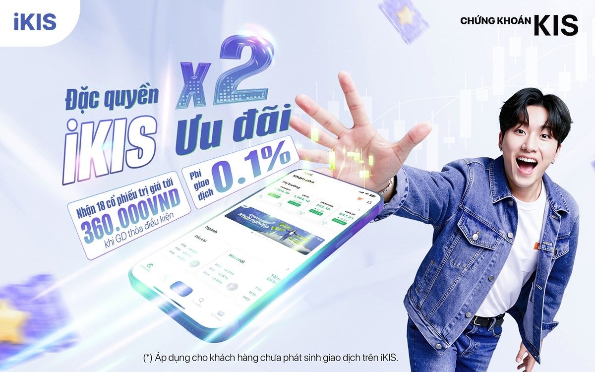 KIS triển khai phí giao dịch 0,1% trên nền tảng iKIS, tặng cổ phiếu miễn phí cho nhà đầu tư quay lại giao dịch