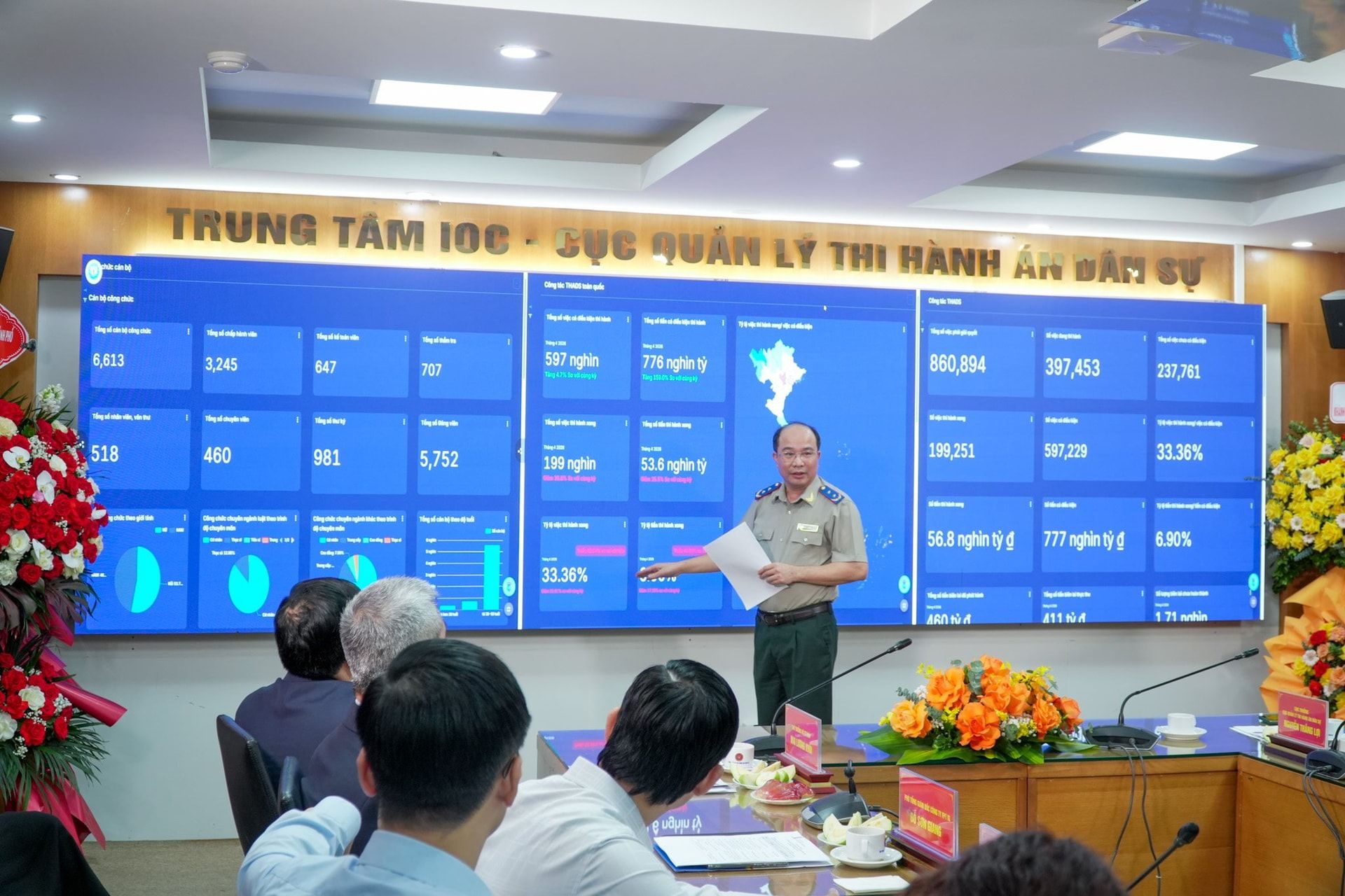 Khánh thành Trung tâm giám sát, điều hành thông minh Cục Quản lý Thi hành án dân sự, biến dữ liệu thành năng lực điều hành