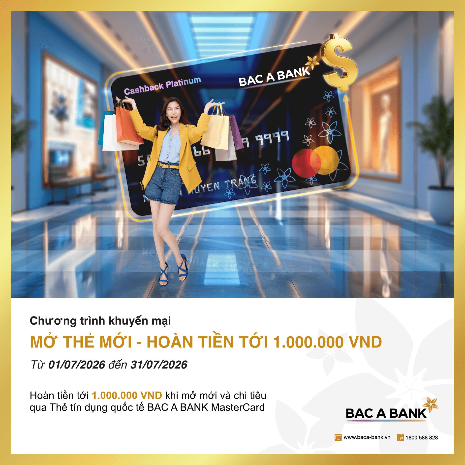 Nhận ưu đãi lớn khi mở thẻ tín dụng quốc tế BAC A BANK MasterCard