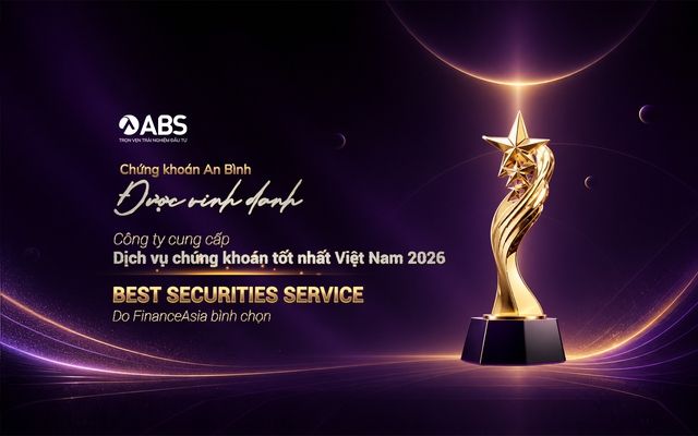 Chứng khoán An Bình đoạt giải thưởng FinanceAsia 2026 cho dịch vụ chứng khoán tốt nhất tại Việt Nam