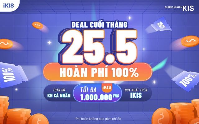 KIS Việt Nam hoàn 100% phí giao dịch trên iKIS vào ngày 25 tháng 5
