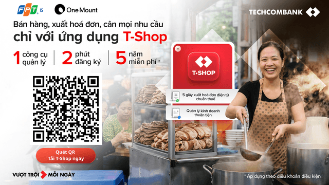 Techcombank ra mắt ứng dụng T-Shop để giúp hộ kinh doanh quản lý bán hàng hiệu quả hơn