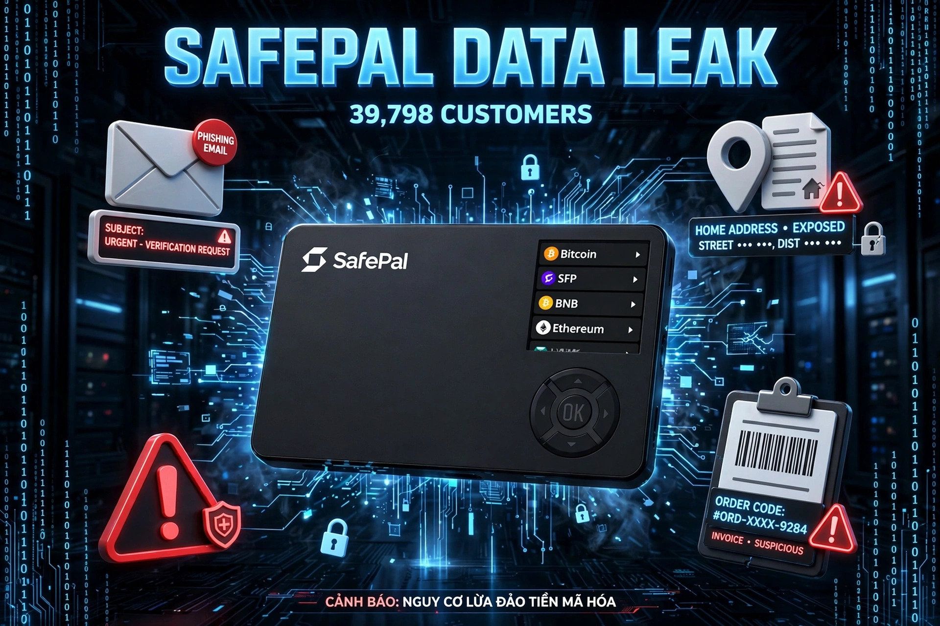 SafePal lộ dữ liệu gần 40.000 khách hàng, cảnh báo nguy cơ lừa đảo tiền mã hóa