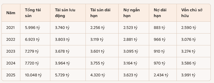 Bảng tổng hợp cơ cấu tài sản nguồn vốn của CMC