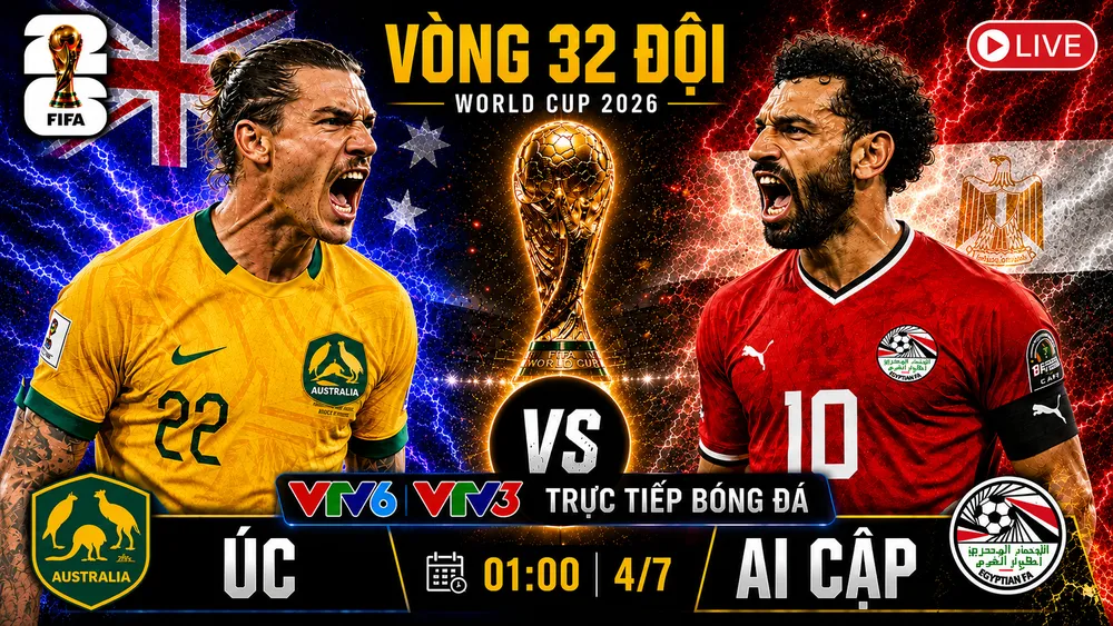Trực tiếp Úc - Ai Cập vòng loại World Cup 2026 ngày 4/7